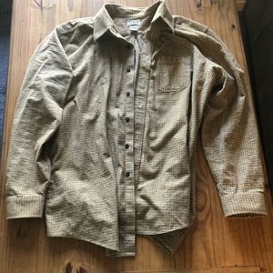 LL Bean Mustard Herringbone Flannel